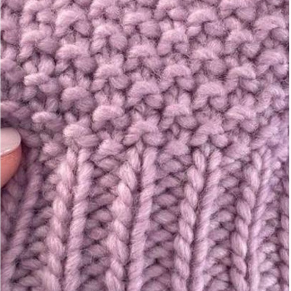 Anthropologie Moth Abella Oversized Chunky Turtleneck Crop Sweater Lavender - Sm - Picture 3 of 8